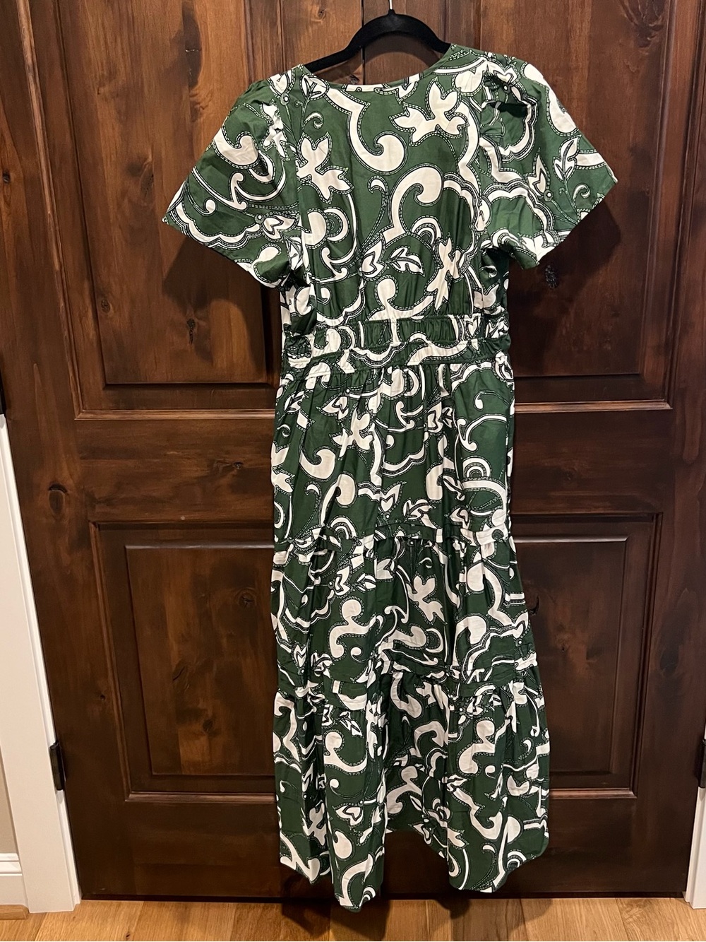 Anthropologie Somerset Green and White Printed Tiered Maxi Dress NWT - Picture 5 of 7
